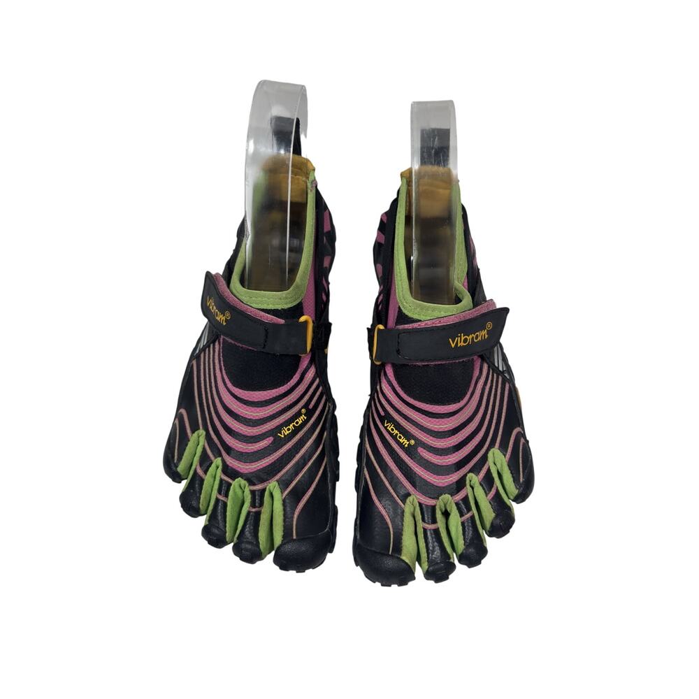 Vibram Spyridon Toe Shoes Womens 36 6.5-7 Black Pink Green Fivefingers Mesh - Picture 3 of 11